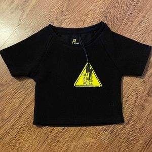 Noizz Girls Size 6 Black Ribbed Crop Top- BNWT